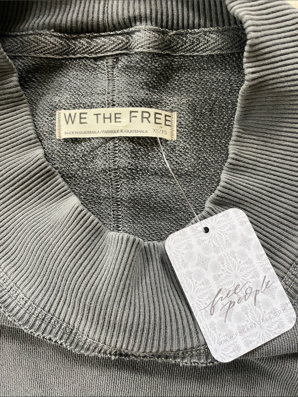 We The Free Oversized Crewneck Sweatshirt in Charcoal Gray - Picture 2 of 9